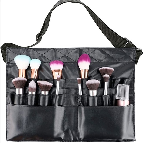 Hairdresser Makeup Apron Faux Leather 1 Pc Multi-Pockets Adjustable Strap - Picture 6 of 6